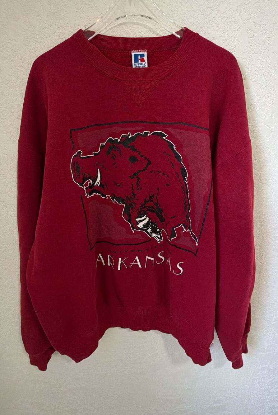 Russell Athletic Arkansas Razorbacks Sweatshirt Size XL Vintage Red